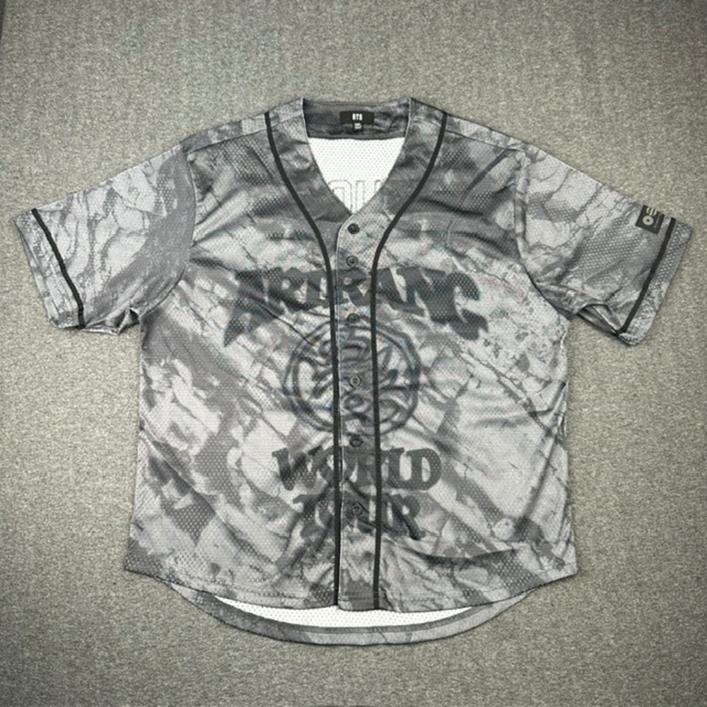 BTS Suga Arirang World Tour Jersey Grey Black Baseball Shirt M/L Los Angeles US